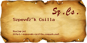 Szpevák Csilla névjegykártya